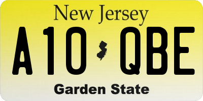 NJ license plate A10QBE