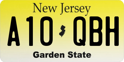 NJ license plate A10QBH