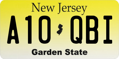 NJ license plate A10QBI