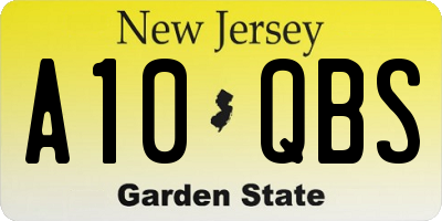 NJ license plate A10QBS