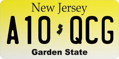 NJ license plate A10QCG