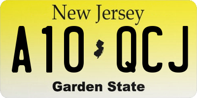 NJ license plate A10QCJ
