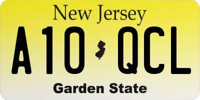 NJ license plate A10QCL