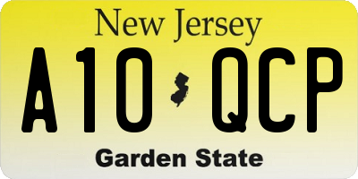 NJ license plate A10QCP