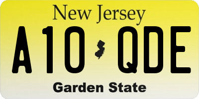 NJ license plate A10QDE