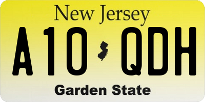 NJ license plate A10QDH