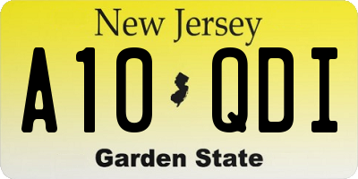 NJ license plate A10QDI