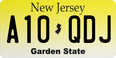 NJ license plate A10QDJ