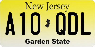 NJ license plate A10QDL