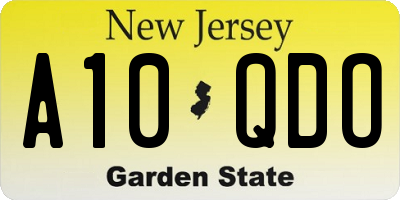 NJ license plate A10QDO