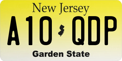 NJ license plate A10QDP