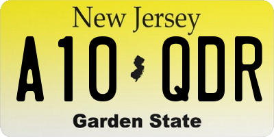 NJ license plate A10QDR