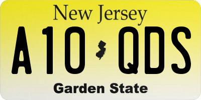 NJ license plate A10QDS