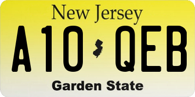 NJ license plate A10QEB