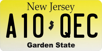 NJ license plate A10QEC