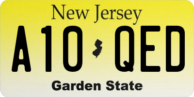 NJ license plate A10QED