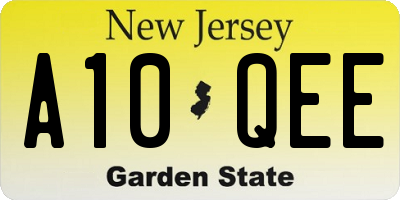 NJ license plate A10QEE