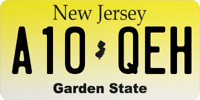 NJ license plate A10QEH