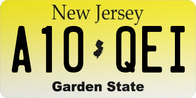 NJ license plate A10QEI