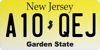 NJ license plate A10QEJ