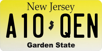 NJ license plate A10QEN