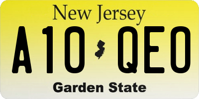 NJ license plate A10QEO