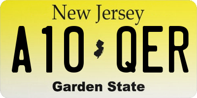 NJ license plate A10QER