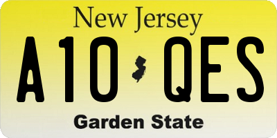 NJ license plate A10QES