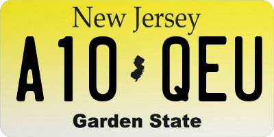 NJ license plate A10QEU