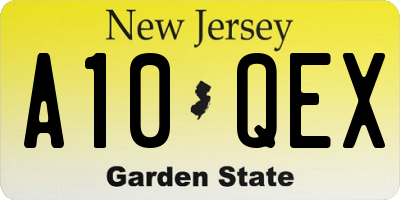 NJ license plate A10QEX