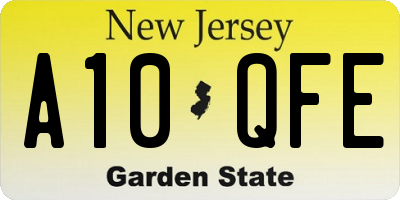 NJ license plate A10QFE
