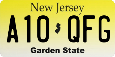 NJ license plate A10QFG