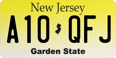 NJ license plate A10QFJ