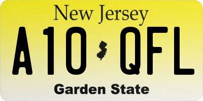 NJ license plate A10QFL