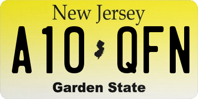 NJ license plate A10QFN