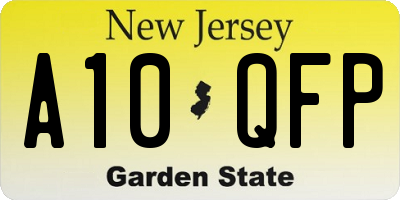 NJ license plate A10QFP