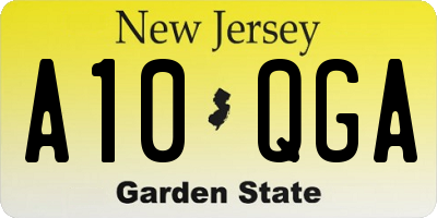 NJ license plate A10QGA