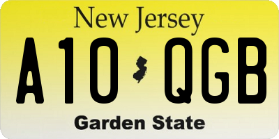 NJ license plate A10QGB