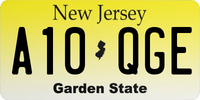NJ license plate A10QGE