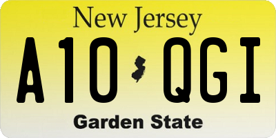 NJ license plate A10QGI