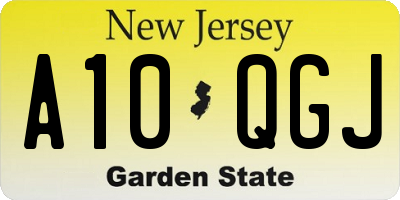 NJ license plate A10QGJ
