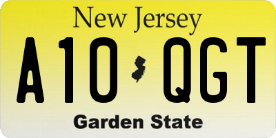NJ license plate A10QGT