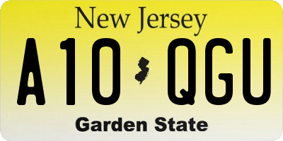 NJ license plate A10QGU