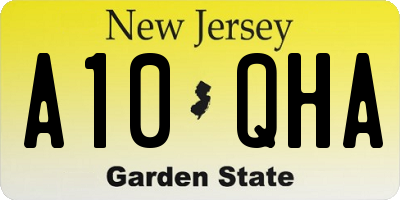 NJ license plate A10QHA