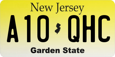 NJ license plate A10QHC