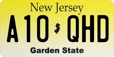 NJ license plate A10QHD