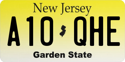 NJ license plate A10QHE