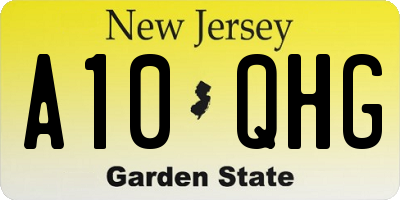 NJ license plate A10QHG