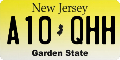 NJ license plate A10QHH