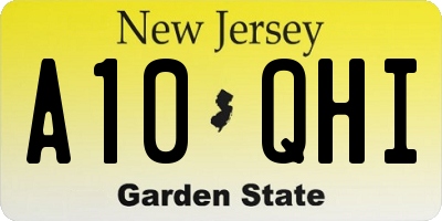 NJ license plate A10QHI